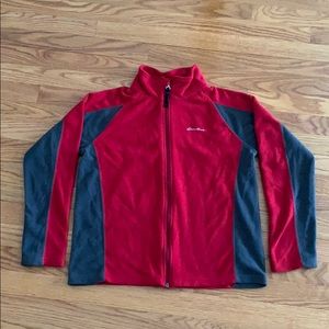 Eddie Bauer Boy’s Red & Grey Zippered Fleece